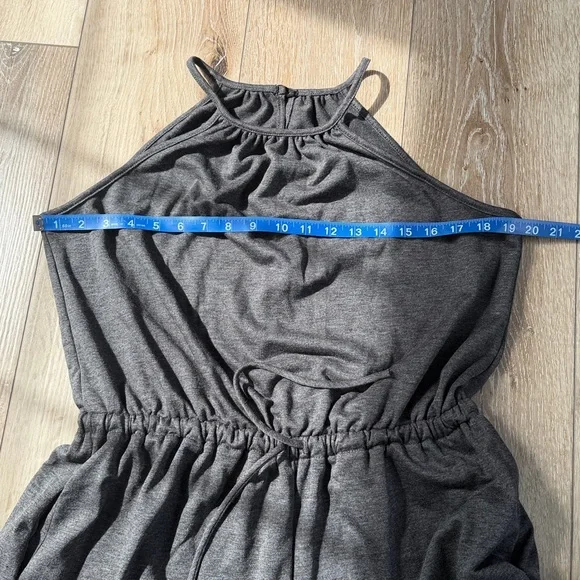 Three Bird Nest Gray Wide Leg Jumpsuit Sleeveless High Neck New - Picture 9 of 9